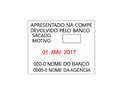 Carimbo de devolução de cheque